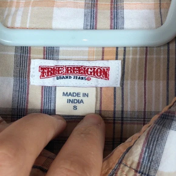 True Religion Plaid Flannel Western Pearl Snap Button Shirt - Picture 5 of 9